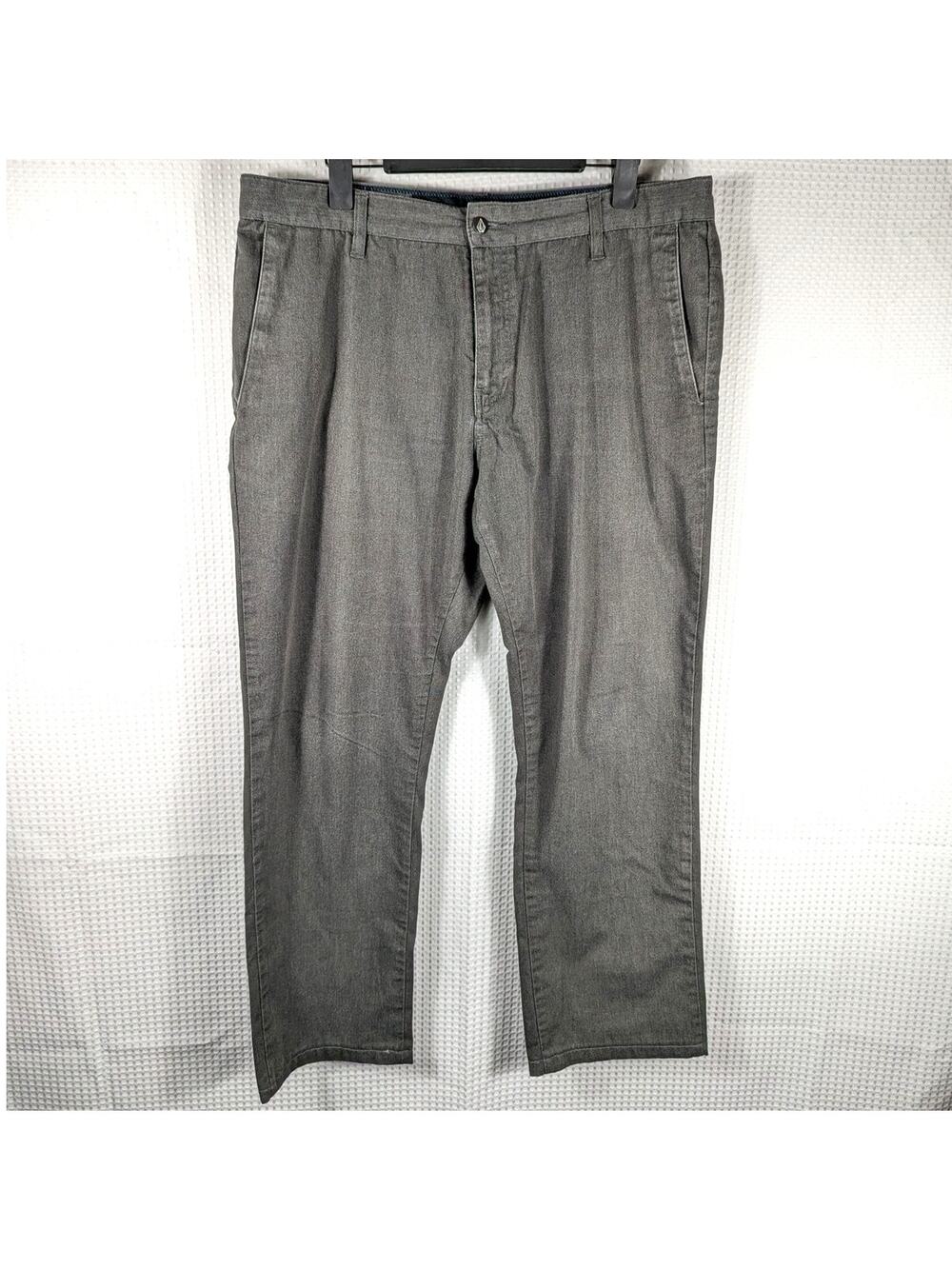 Volcom Corpo Class Pants 35x29 Gray Chino Trousers Men Casual Skate Style